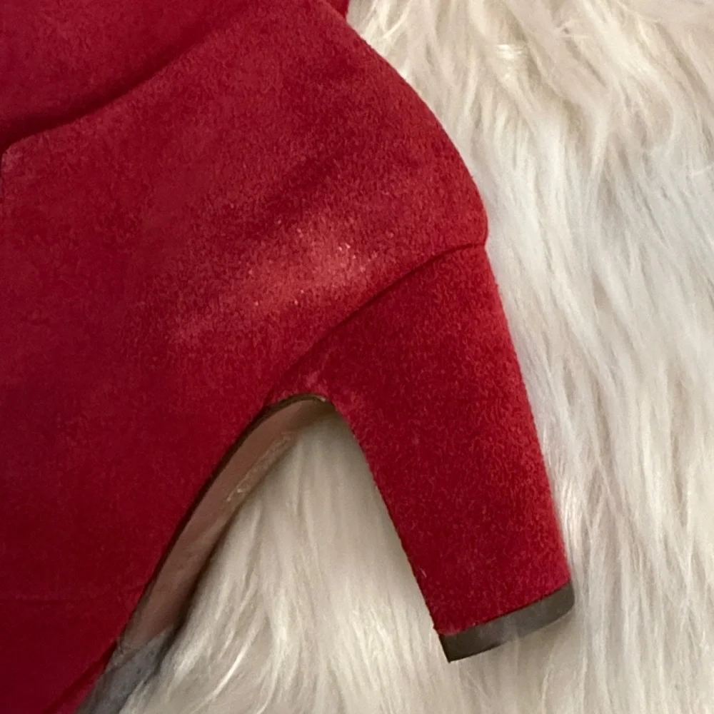 Elegant Chie Mihara Jamara Lace-up Suede Platform Red Wine Ankle Booties🔥 - Picture 3 of 9